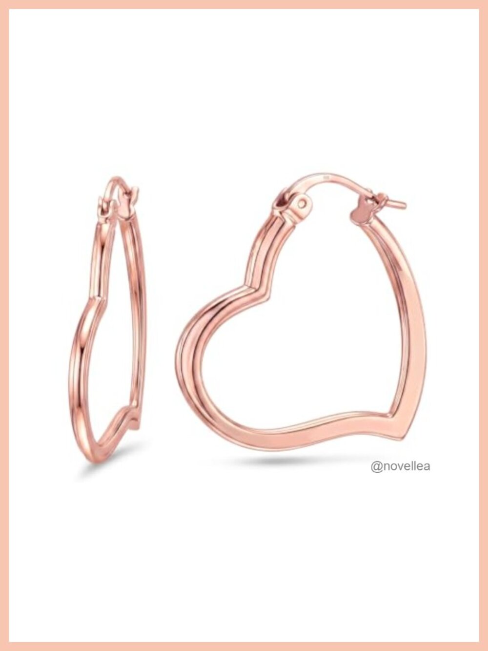 Sterling Silver Heart Hoop Earrings Women 925 Love